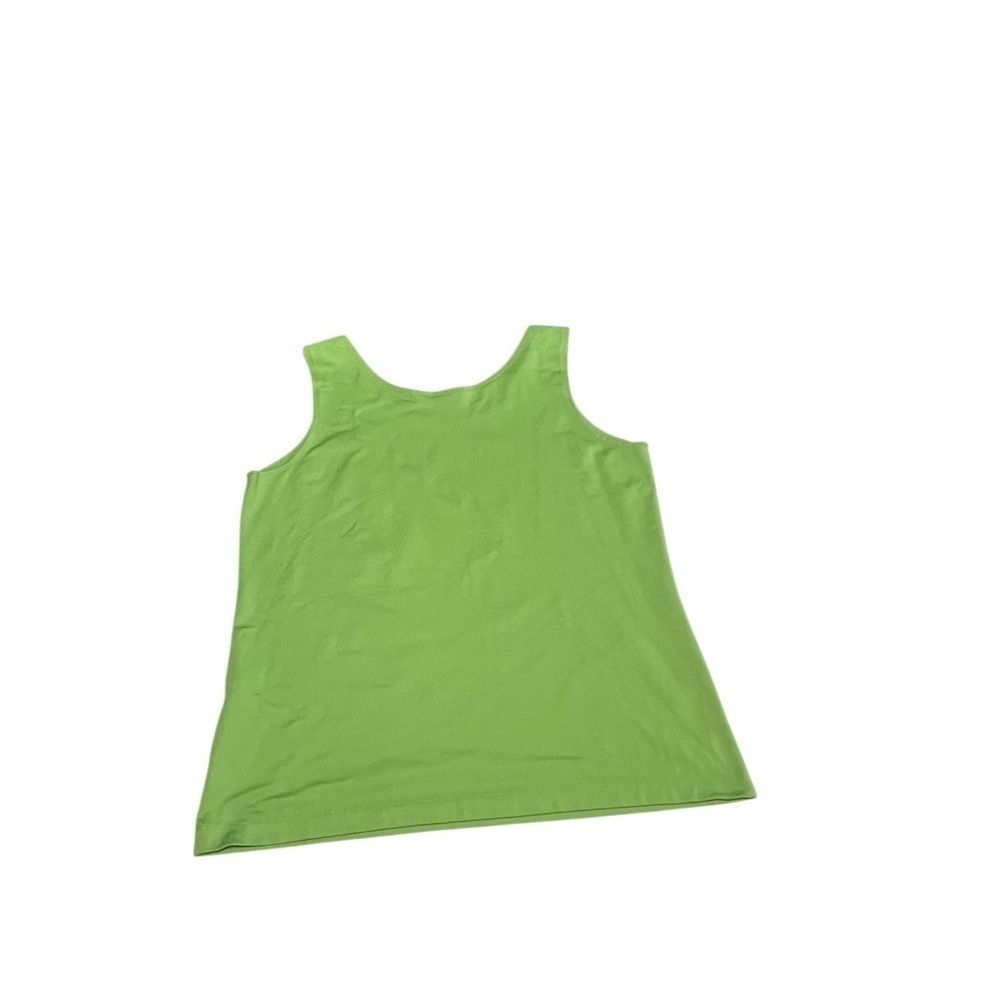 CHICOS Womens Knit Tank TOP Sleeveless Lime GREEN Size 2(L/ 12) - Picture 7 of 11